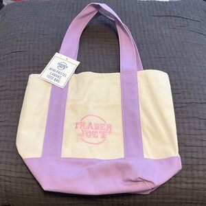 Trader Joe’s Pastel Purple and Pink Logo Mini Tote Bag